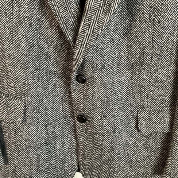 Vintage GGG Clothes 100% Wool Herringbone Sport Coat Blazer Gray 42S Moldova - Picture 3 of 6